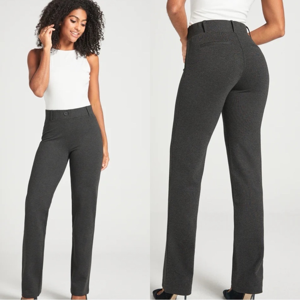 Betabrand Classic Dress Yoga Charcoal Pants Straight-Leg Size XS Petite